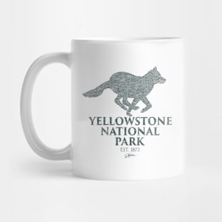 Yellowstone National Park Running Wolf Mug